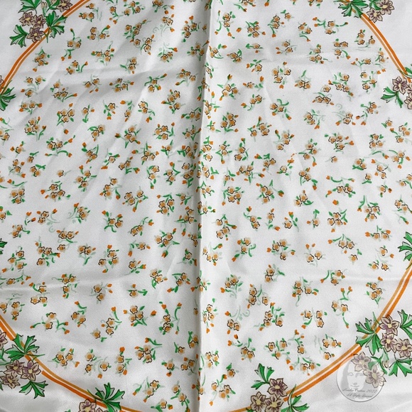 Liberty of London Silk Scarf 27in Square Graphic Floral Print Vintage 70s Retro - Picture 6 of 11